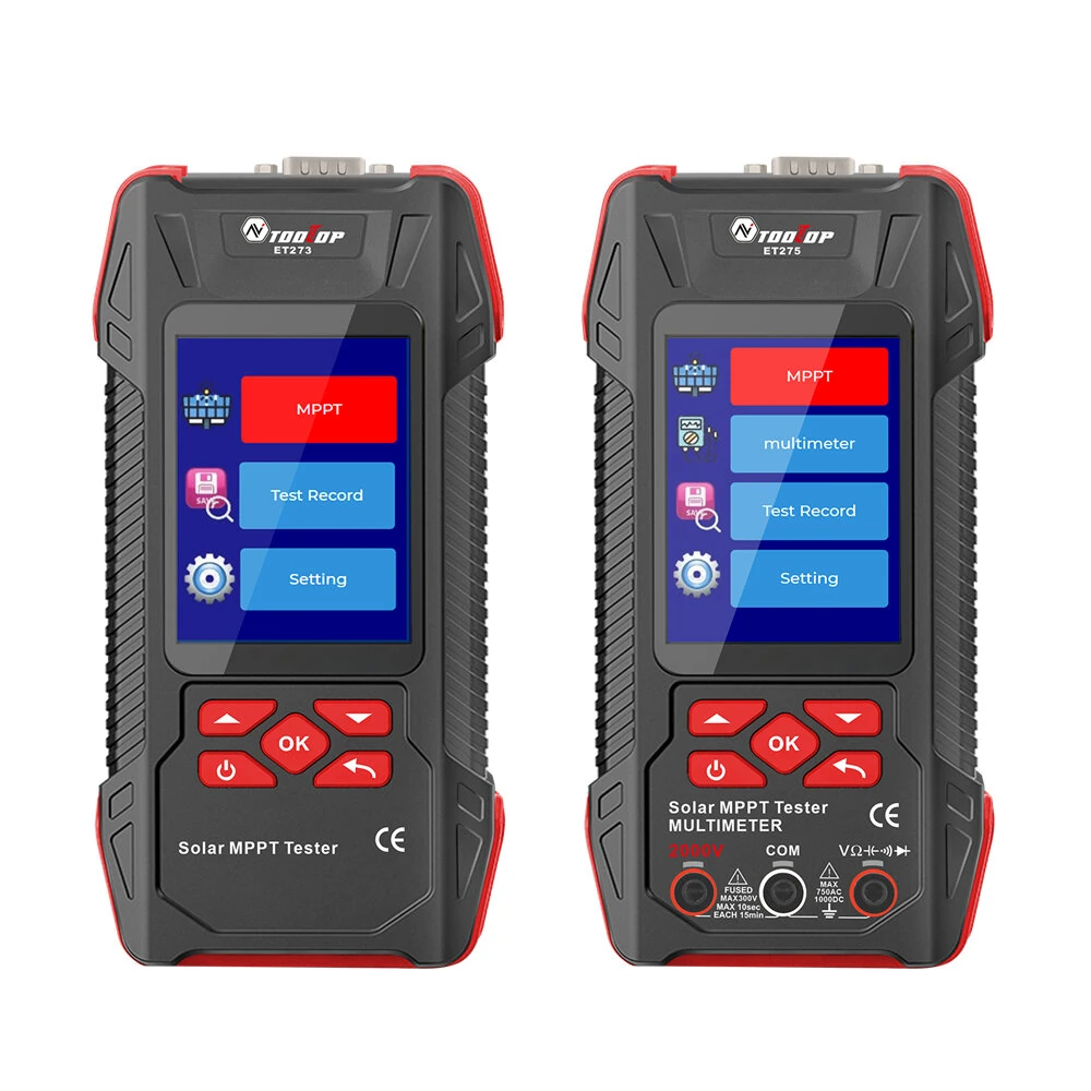 AV TOOLTOP ET273 ET275 2000W Solar MPPT Tester Multimeter Power Measurement 90V Solar Voltage 40A Current Testing Device Lithium Battery Portable Digital Screen Safety Functions — AV TOOLTOP