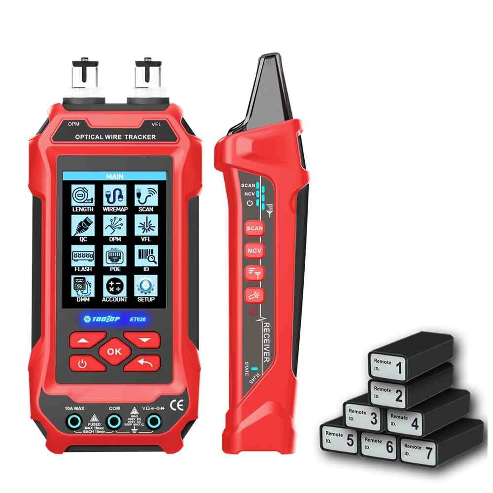 AV TOOLTOP ET636/ET638 Cable Tester and Multimeter 3.2-Inch Color Screen DCV ACV DCA ACA Resistance Capacitance Frequency Rechargeable Battery — AV TOOLTOP