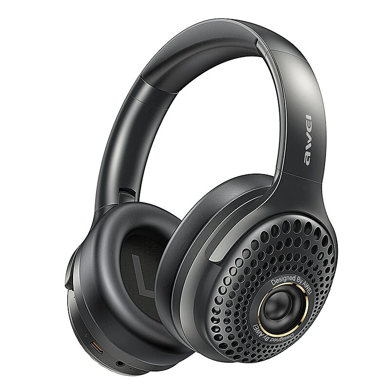 AWEI AT30 Wireless Speaker Headset bluetooth 6.0 Headphone 40mm Titanium-plated Composite Diaphragm HiFi Sound Foldable FM Mode Support AUX TF Card Playback Sports Headphones — view 2