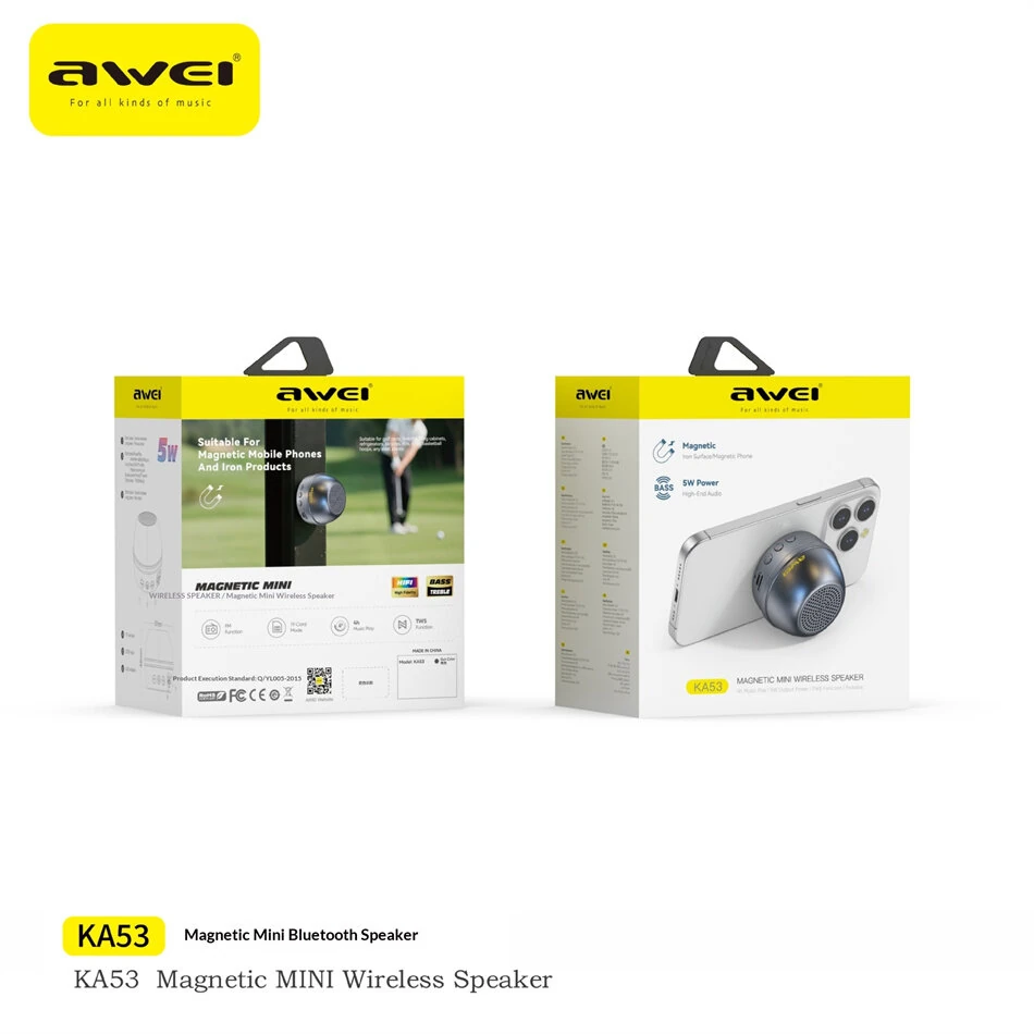 Awei KA53 Magnetic Mini Wireless Speaker Bluetooth Speaker 40mm Driver Support TWS Portable Outdoor Speaker — view 6