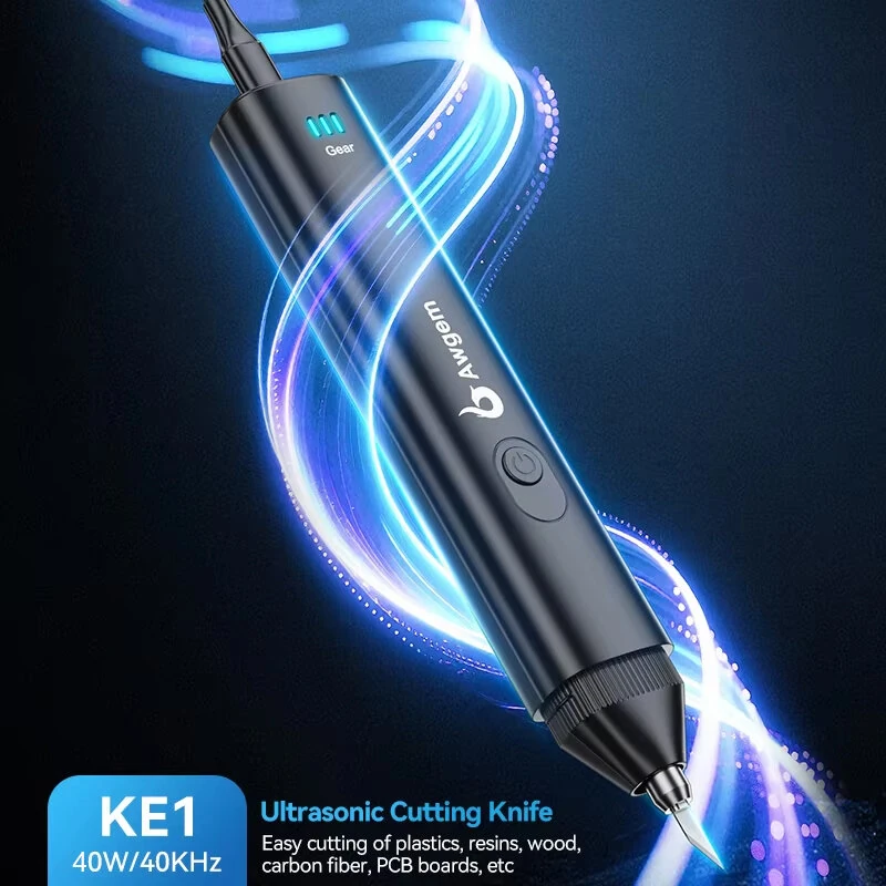 Awgem KE1 Ultrasonic Cutting Knife 40W Power Adjustable 3 Gear Professional Precise Cutting Tool Compact Plastic Shell Type C Input High Performance Blade — view 5