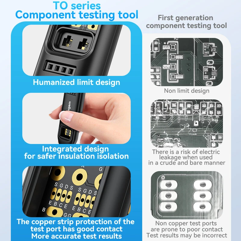 Awgem TO2P Multifunctional Optocoupler Tester Rechargeable Type-C 180mAh 48H Supports Optocoupler IGBT Thyristor NPN PNP NMOS PMOS 431 — view 5