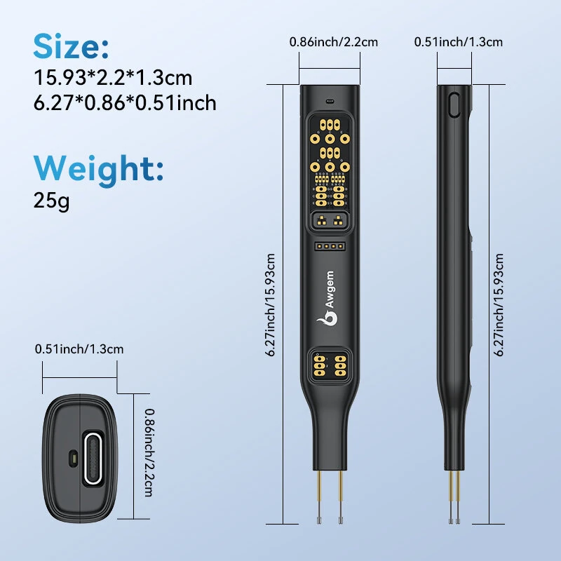 Awgem TO2P Multifunctional Optocoupler Tester Rechargeable Type-C 180mAh 48H Supports Optocoupler IGBT Thyristor NPN PNP NMOS PMOS 431 — view 7