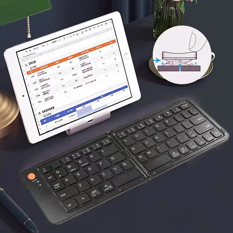 B023 Mini bluetooth Folding Keyboard for IOS/Android/Windows Tablet Mobile Phone Type-C Rechargeable Keyboard Computer Accessories — view 6