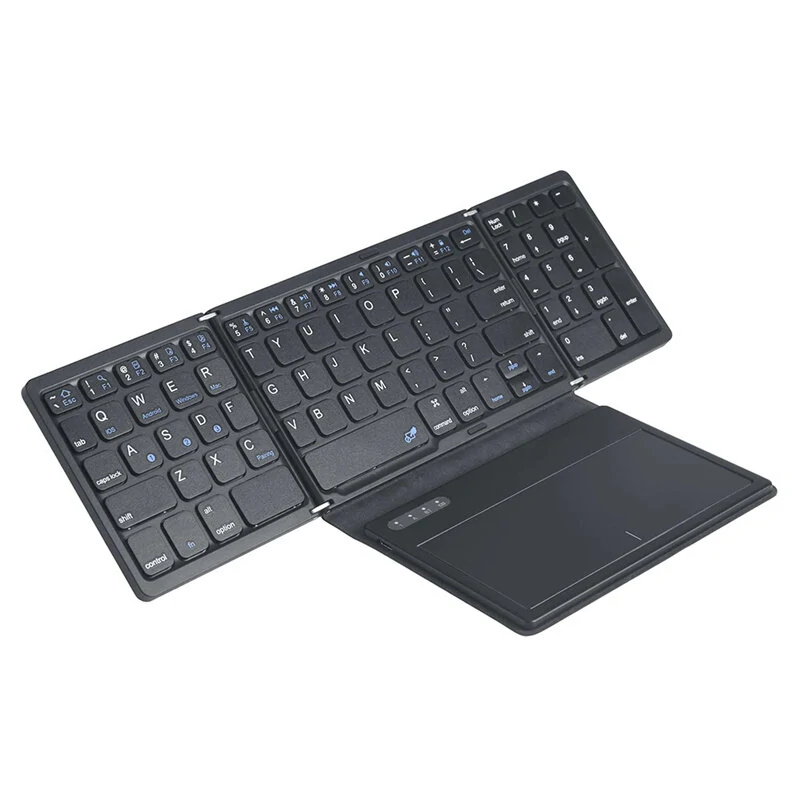 B055 Foladable Bluetooth Keyboard with Touchpad Pocket Folding Keyboard for Laptop Phone Tablet Wireless Rechargeable Keyboard — view 3
