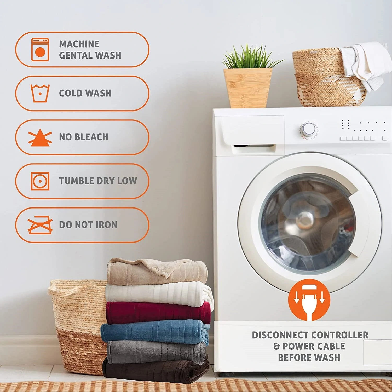 Baban 150*180cm Electric Heated Blanket Heating Bed Blankets Throw with 6 Heating Levels 10 Hours Auto Off Over-Heated Protection Ultra Soft Warm Flannel ETL Certified — view 7