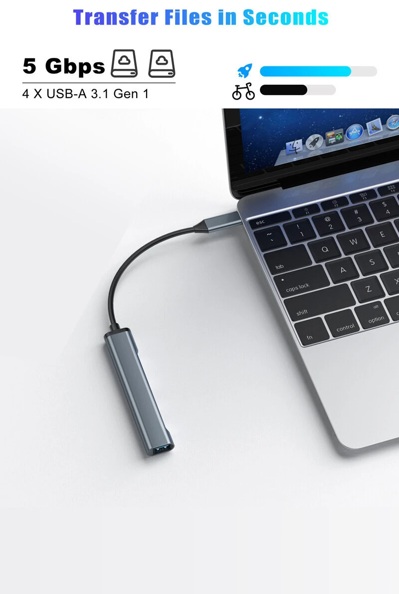 Bakeey 4-in-1 Type-C Docking Station USB Adapter with USB3.0*4 for PC Laptop Matebook HUAWEI XIAOMI Macbook Pro — view 4