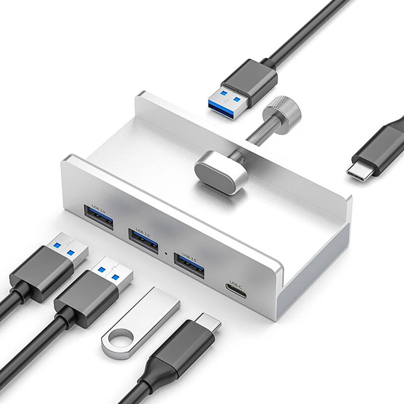 Bakeey 4 in 1 USB3.0 Hub with Power Supply USB Adapter USB3.0*3 USB-C Splitter Multiple Extend Dock for PC Computer Monitor — view 2