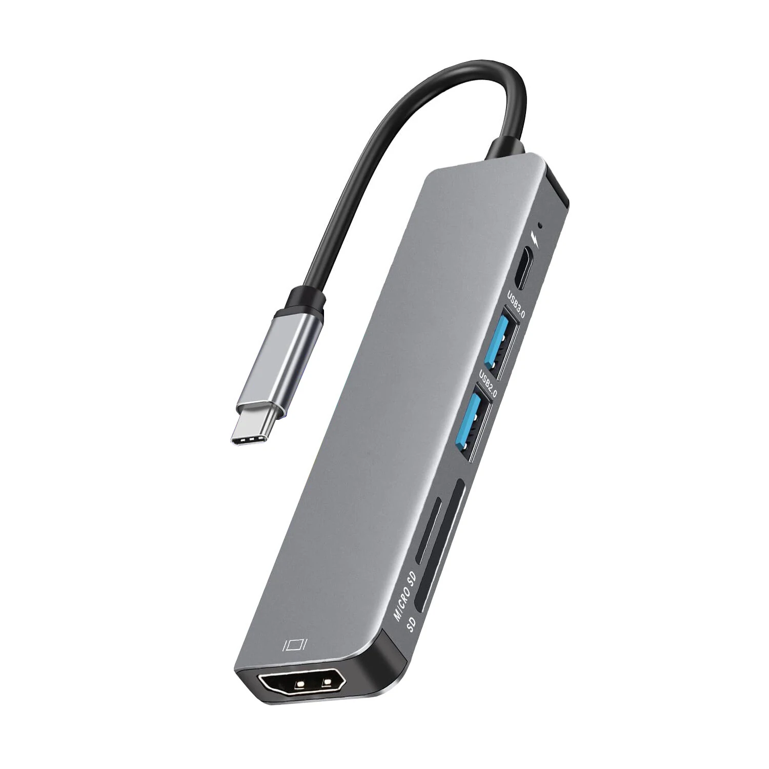 Bakeey 6-in-1 USB-C Hub Adapter HDMI 4K@30Hz USB3.0 USB-C  Docking Station 100W PD Charging SD Reader Witch Splitter for Apple Huawei Laptops Macbook — view 3