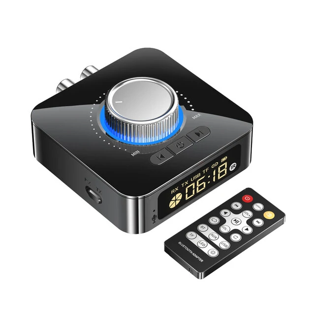 Bakeey M5 Digital Display bluetooth V5.0 Audio Transmitter Receiver Wireless 3.5mm Aux / 2RCA Audio Adapter / Support USB Disk TF Card For TV PC Speaker Car Sould System Home Sound System — view 3