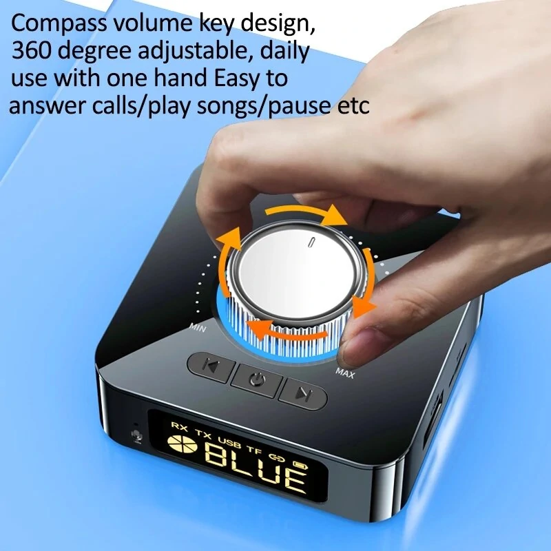 Bakeey M5 Digital Display bluetooth V5.0 Audio Transmitter Receiver Wireless 3.5mm Aux / 2RCA Audio Adapter / Support USB Disk TF Card For TV PC Speaker Car Sould System Home Sound System — view 6