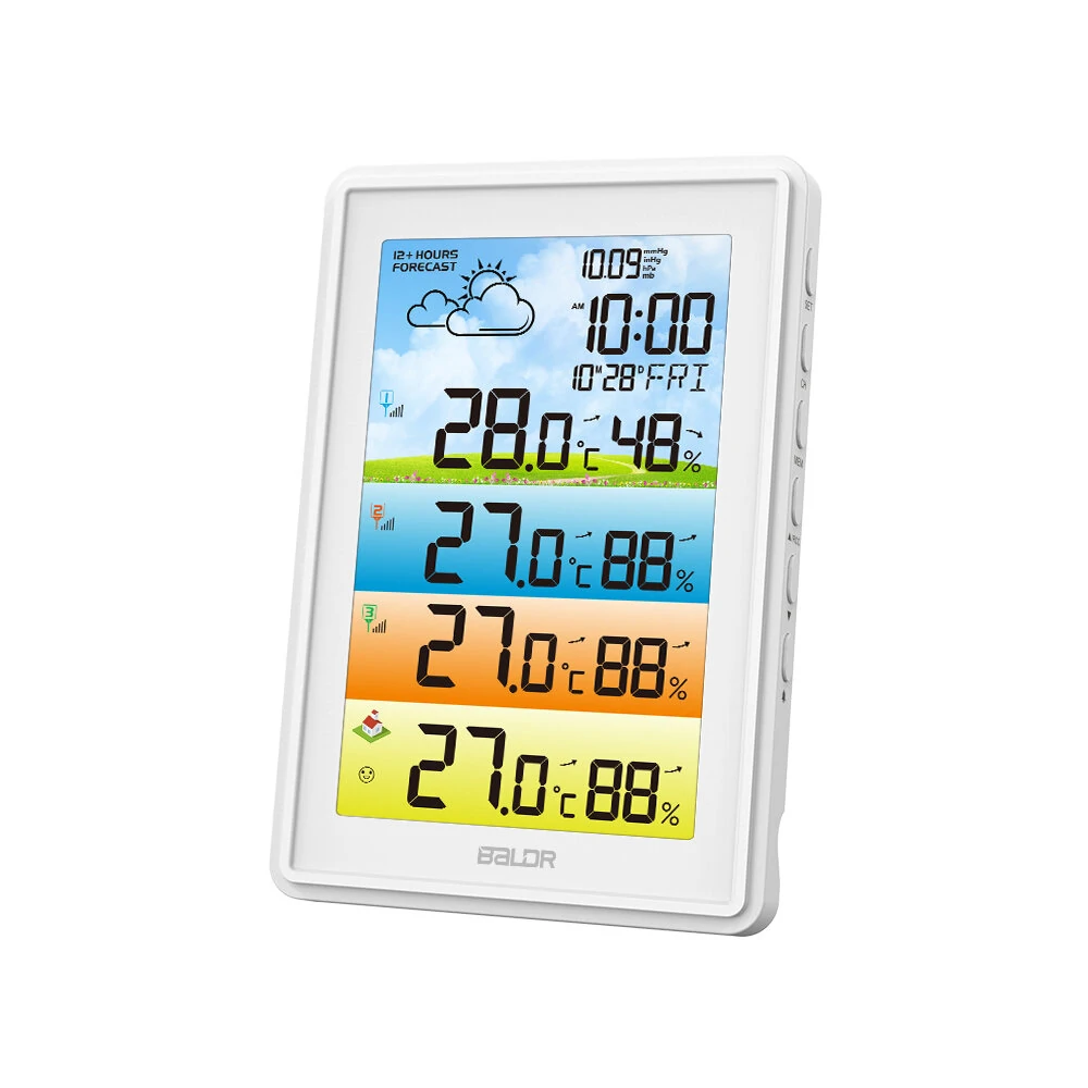 BALDR 3 Sensors Weather Station Wireless Indoor Outdoor Thermometer with Alarm Clock / Calendar / Weather Forecast — view 10