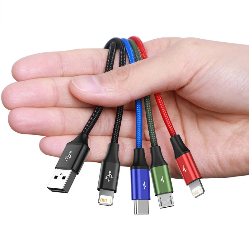 Baseus 3-in-1/4-in-1 3.5A USB-A to iP/Micro/Type-C Cable Fast Charging Data Transmission Copper Core Line 0.3M/1.2M Long for iPhone 13 14 14Pro 14Pro Max for Huawei Mate50 for Samsung Galaxy S23 for Oppo Reno9 for Redmi K60 — view 4