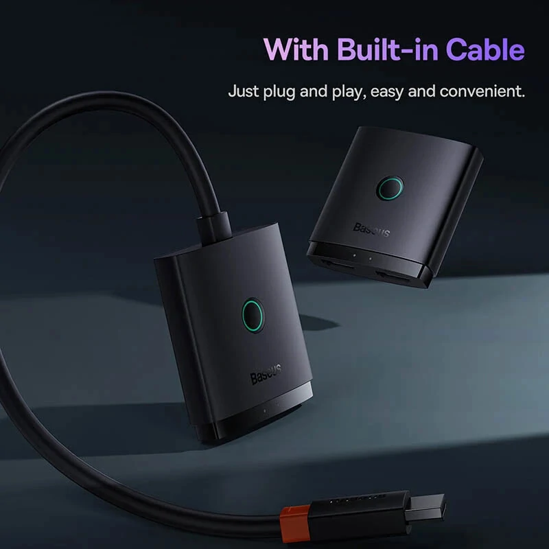 Baseus 4K@60Hz HD Switch HDMI-Compatible Adapter 2 in 1 HDMI-Compatible Splitter for Xiaomi Mi TV Box PS5 PS Four — view 3