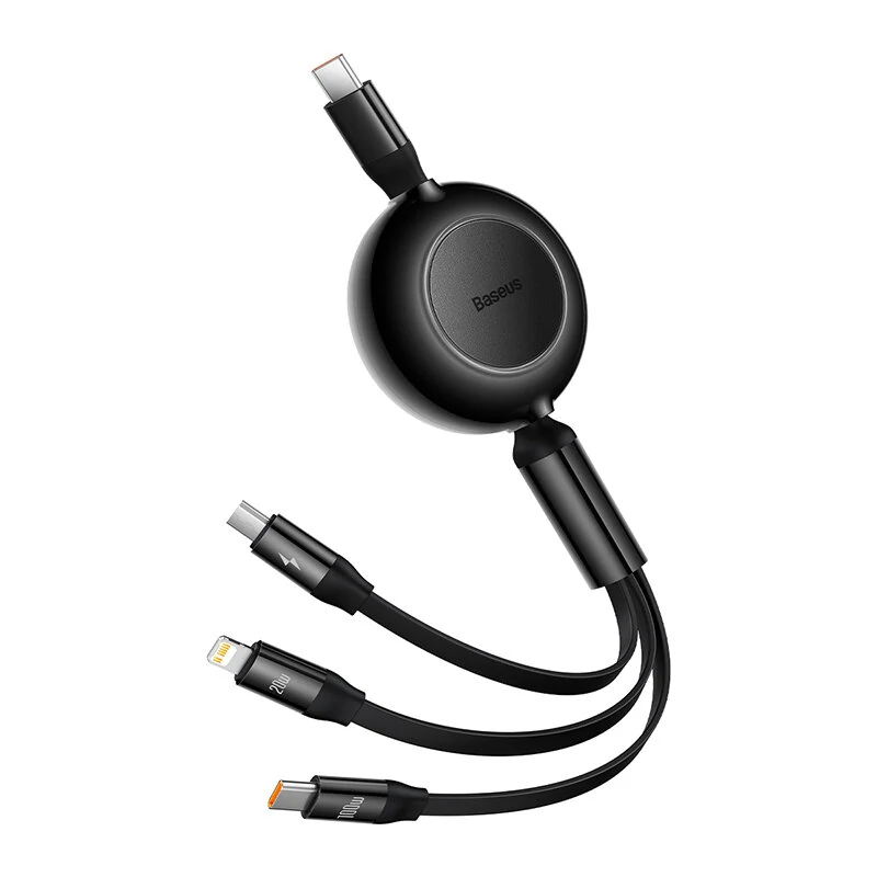 Baseus Bright Mirror Series II 100W Type-C to Micro/iP/Type-C Retractable Cable Fast Charging Data Transmission Copper Core Line 1.1M Long for iPhone 15 14 13 for Samsung Galaxy S24 for Xiaomi 14pro for Huawei Mate60 Pro — view 2