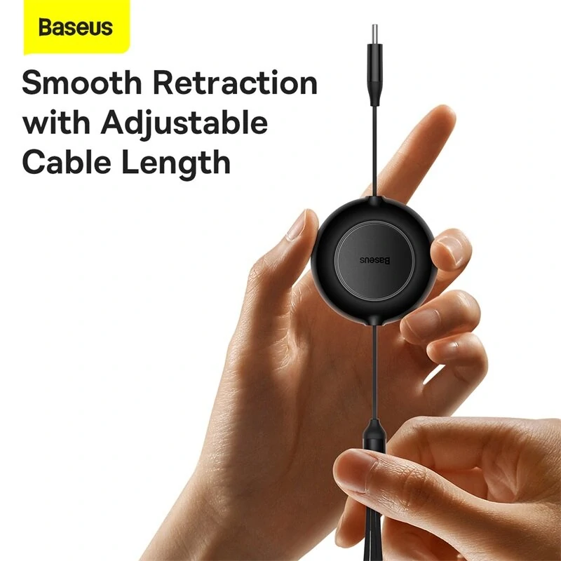 Baseus Bright Mirror Series II 100W Type-C to Micro/iP/Type-C Retractable Cable Fast Charging Data Transmission Copper Core Line 1.1M Long for iPhone 15 14 13 for Samsung Galaxy S24 for Xiaomi 14pro for Huawei Mate60 Pro — view 6