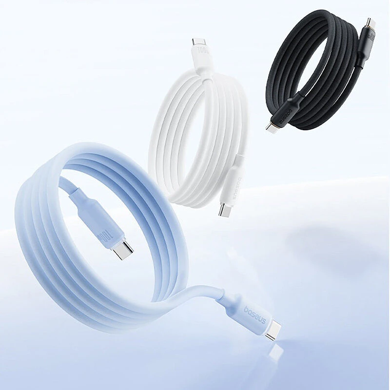 Baseus CB000179 100W Type-C to Type-C Magnetic Cable Fast Charging Data Transmission Tinned Copper Core Line 1M Long for iPhone 16 16 Pro 15 Pro Max for Huawei Pura X for Xiaomi 15pro for Samsung Galaxy S25 Ultra — view 3