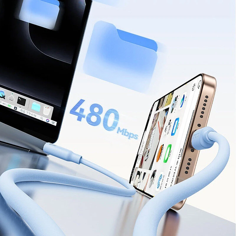 Baseus CB000179 100W Type-C to Type-C Magnetic Cable Fast Charging Data Transmission Tinned Copper Core Line 1M Long for iPhone 16 16 Pro 15 Pro Max for Huawei Pura X for Xiaomi 15pro for Samsung Galaxy S25 Ultra — view 7