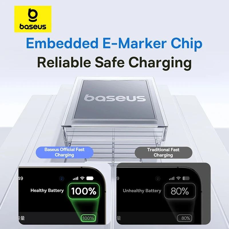 Baseus Display 2 PD100W Type-C to Type-C LED Display Cable Fast Charging Data Transmission Tin-plated Copper Core Line 1M/2M Long for iPhone 16 16 Pro 15 Pro Max for Huawei Mate XT for Xiaomi 15pro for Samsung Galaxy Z Flip6 — view 7