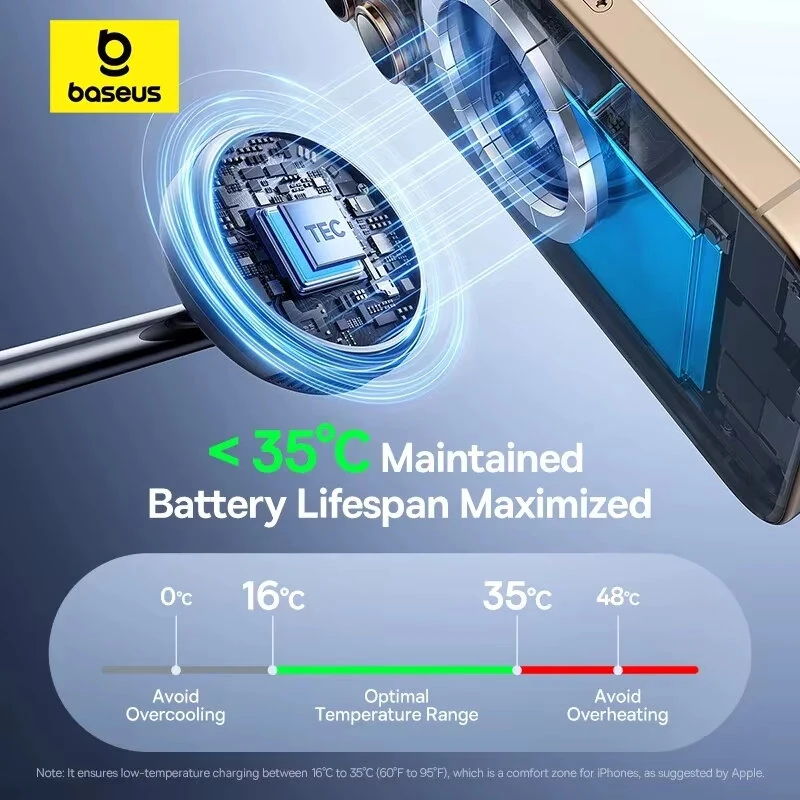 Baseus EnerFill FS41 15W 3-in-1 Magnetic Wireless Charger Fast Wireless Charging Stand with TEC Cooling for Smart Phones for iPhone 16 16 Pro 15 14 13 Pro Max for Samsung Galaxy Z Fold7 for Huawei Pura 80 Ulta for OPPO for XIAOMi for Apple Watch for Airpo — view 7