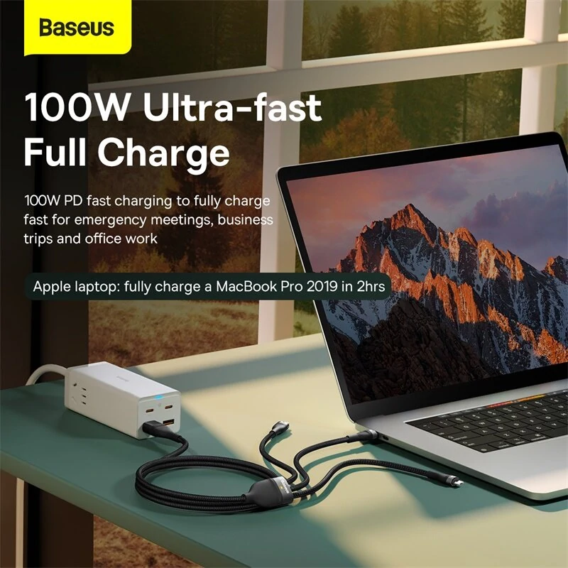 Baseus Flash Series II 100W USB-A/Type-C to Micro/iP/Type-C Cable PD QC Fast Charging Data Transmission Tinned Copper Core Line 1.2M Long for iPhone 15 14 13 for Samsung Galaxy S24 for Xiaomi Civi 4 Pro for Huawei Pura 7 Ultra — view 4