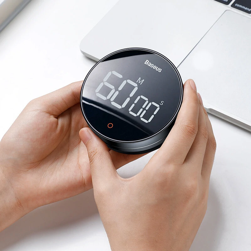 Baseus Magnetic Digital Kitchen Timer Countdown Timer for Kids Large LCD Display Volume Adjustable — view 3