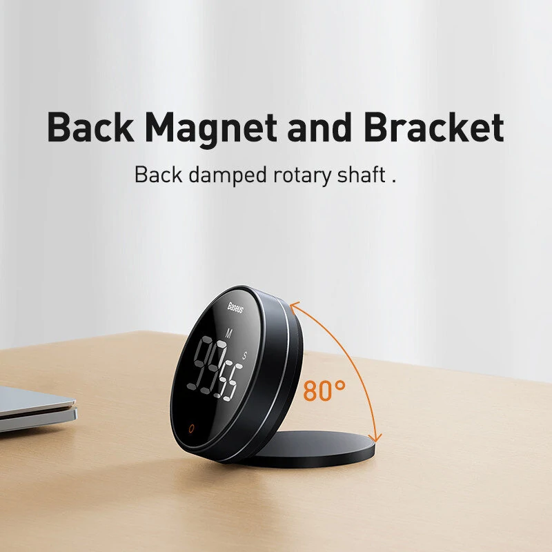 Baseus Magnetic Digital Kitchen Timer Countdown Timer for Kids Large LCD Display Volume Adjustable — view 6