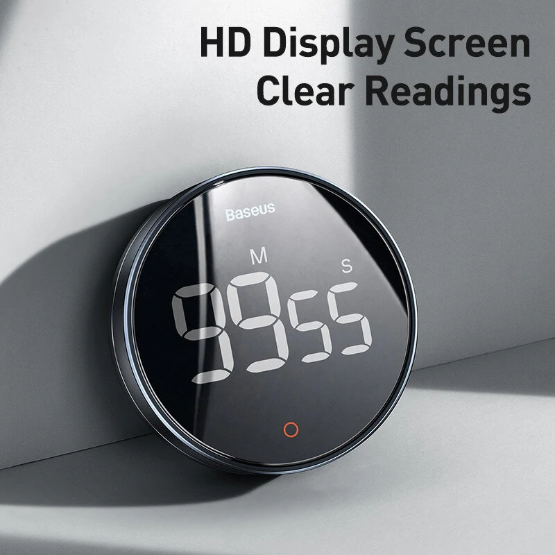 Baseus Magnetic Digital Kitchen Timer Countdown Timer for Kids Large LCD Display Volume Adjustable — view 7
