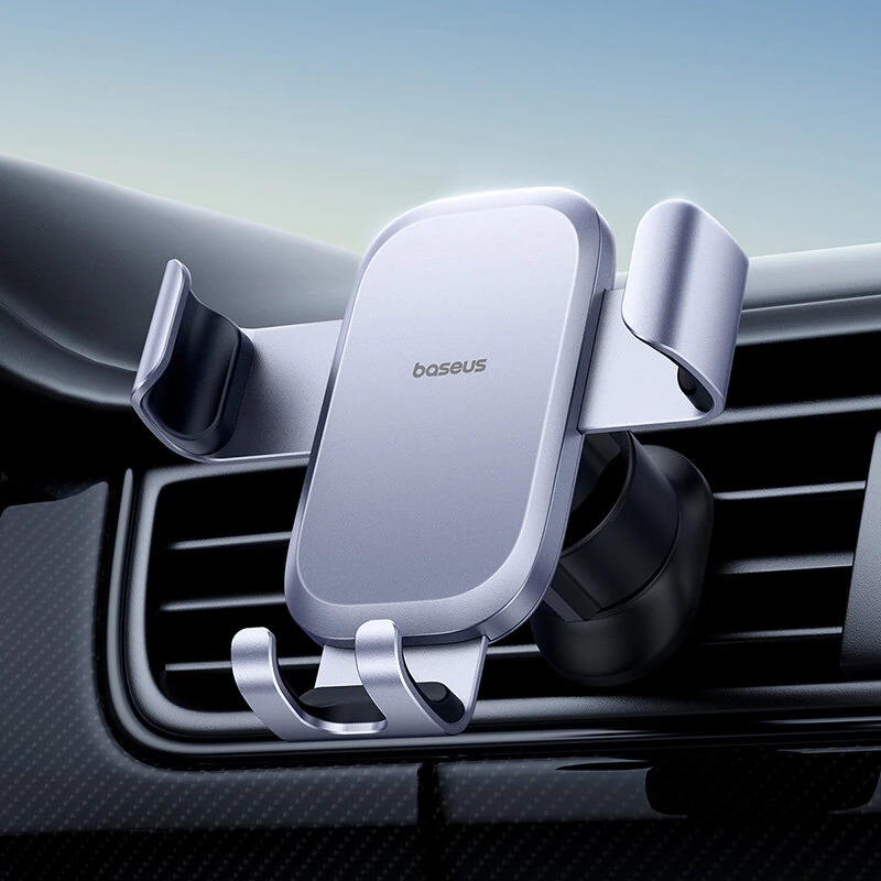 Baseus Metal Era Go Gravity Car Phone Holder Air Vent Mount Bracket with Hook 360° Rotary Universal for 4.7-7.2inch Mobile Phone — view 5