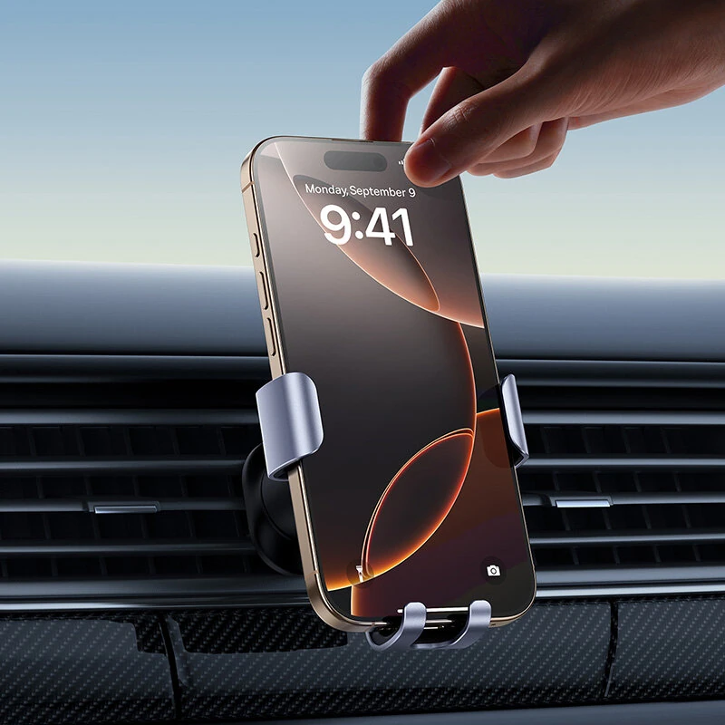 Baseus Metal Era Go Gravity Car Phone Holder Air Vent Mount Bracket with Hook 360° Rotary Universal for 4.7-7.2inch Mobile Phone — view 7