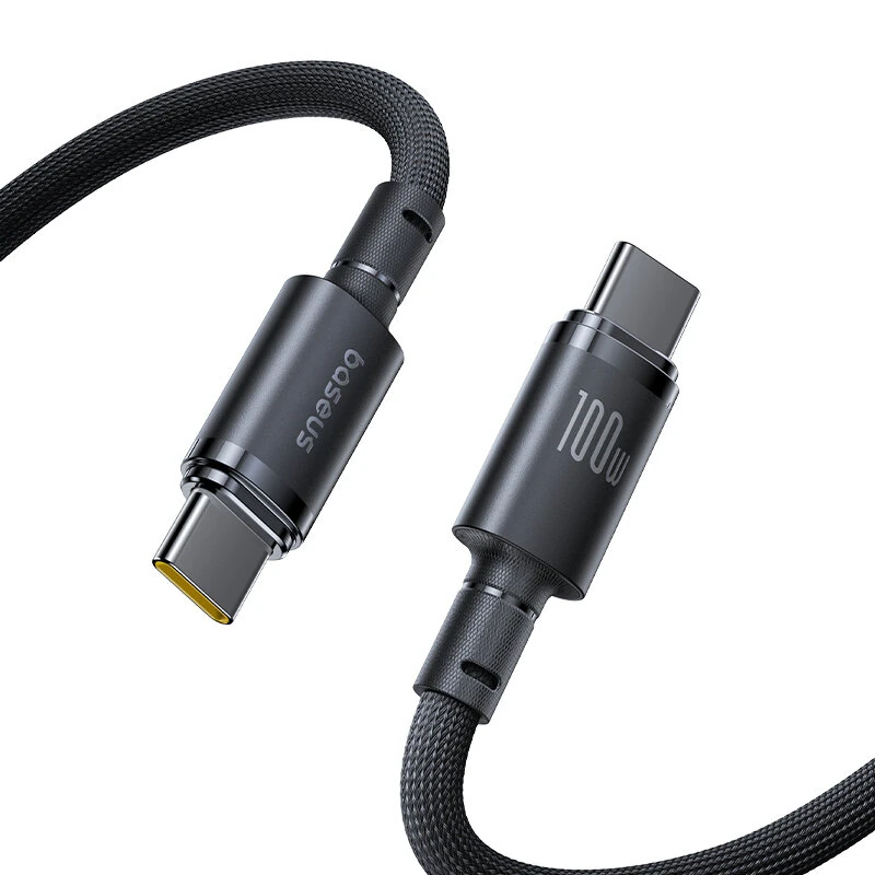 baseus PD100W Type-C to Type-C Cable PD3.0 Fast Charging Data Transmission Tinned Copper Core Line 1M/2M Long for iPhone 17 17 Pro 16 15 Pro Max for Huawei Pura 80 Ultra for XIAOMI for SAMSUNG — Pricio