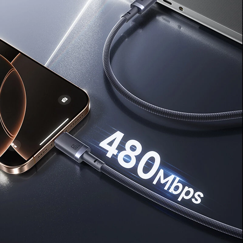 Baseus PD60W Type-C to Type-C Cable PD3.0 Fast Charging Data Transmission Tinned Copper Core Line 0.25M/1M/2M Long for iPhone 17 17Pro 16 15 Pro Max for SAMSUNG for HUAWEI for OPPO — view 4
