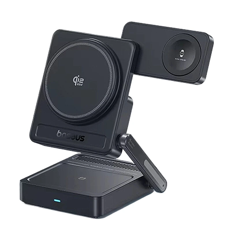 Baseus PicoGo AF21 3-in-1 Qi2.2Magnetic Wireless Charger Stand 25W Fast Wireless Charging Mount Bracket for Smart Phones for iPhone 17 17Pro 16 Pro Max 15 14 13 for Huawei Mate XTs for Xiaomi 17pro for OPPO for Airpods for Apple Watch