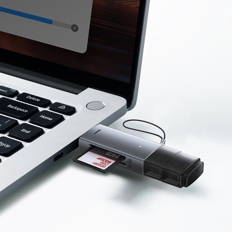 Baseus SD/TF Card Reader 2 in 1 USB3.0/Type-C Smart Memory Card Flash Drive Adapter for Phone Tablet Laptop Accessories — view 6