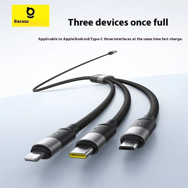 Baseus Star Speed Series 100W USB-A to Type-C/Micro/iP Cable Fast Charging Data Transmission Copper Core Line 1.5M Long for iPhone 16 16 Pro 15 14 13 Pro Max for Xiaomi MIX Fold4 for Samsung Galaxy Z Flip6 for Huawei Mate XT — view 4