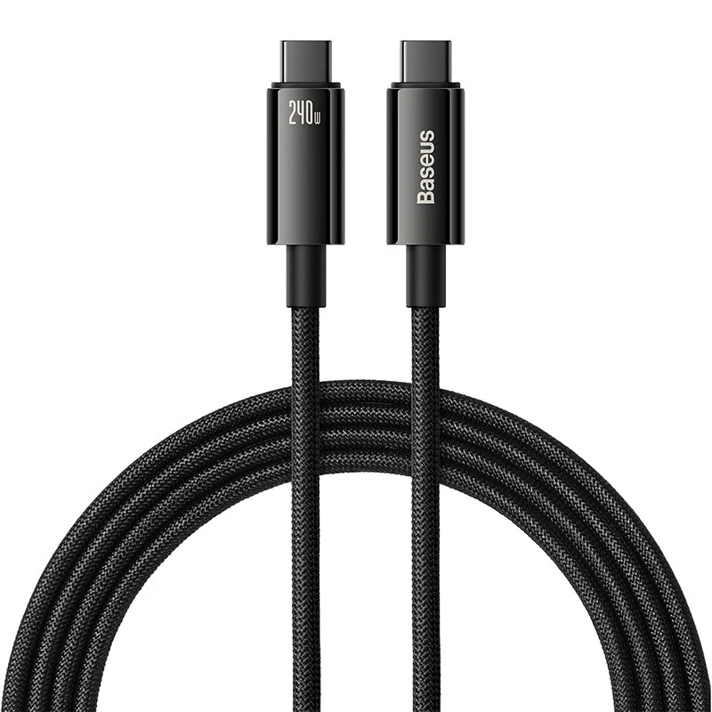 Baseus Tungsten Gold 240W Type-C to Type-C Cable PD3.1 Power Delivery Fast Charging Data Transmission Tinned Copper Core Line 1M/2M/3M Long for Huawei Mate50 for Samsung Galaxy S23 for Oppo Reno9 for Redmi K60 — view 2