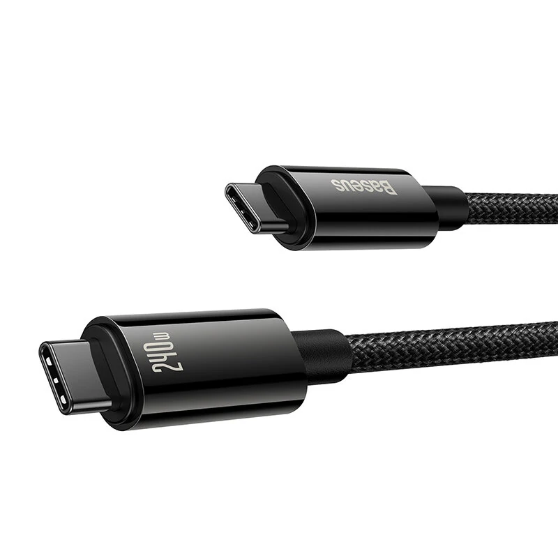 Baseus Tungsten Gold 240W Type-C to Type-C Cable PD3.1 Power Delivery Fast Charging Data Transmission Tinned Copper Core Line 1M/2M/3M Long for Huawei Mate50 for Samsung Galaxy S23 for Oppo Reno9 for Redmi K60 — view 3