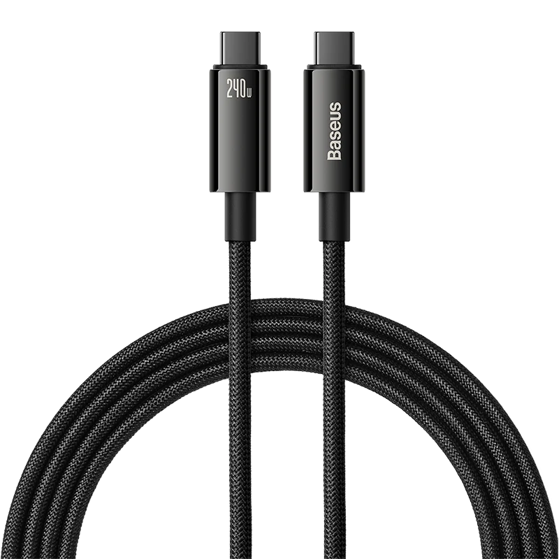 Baseus Tungsten Gold 240W Type-C to Type-C Cable PD3.1 Power Delivery Fast Charging Data Transmission Tinned Copper Core Line 1M/2M/3M Long for Huawei Mate50 for Samsung Galaxy S23 for Oppo Reno9 for Redmi K60 — view 5