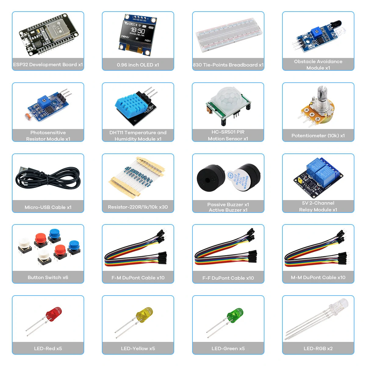 Basic Starter Kit for ESP32 ESP-32S WIFI IOT Development Board — view 4