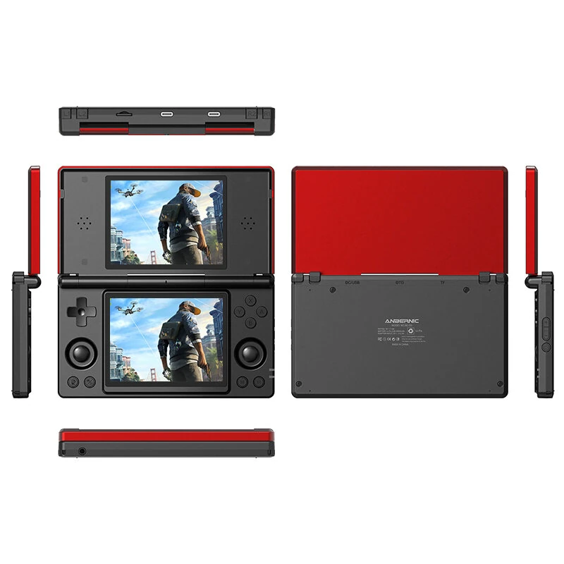 [Basic version] ANBERNIC RG DS Dual Screen Android 14 Handheld Game Console 4-Inch IPS Touchscreen 4000mAh Battery Multiplayer Retro Game Console Built-in Dual HiFi Stereo Speakers Six-axis Gyro Function — view 7