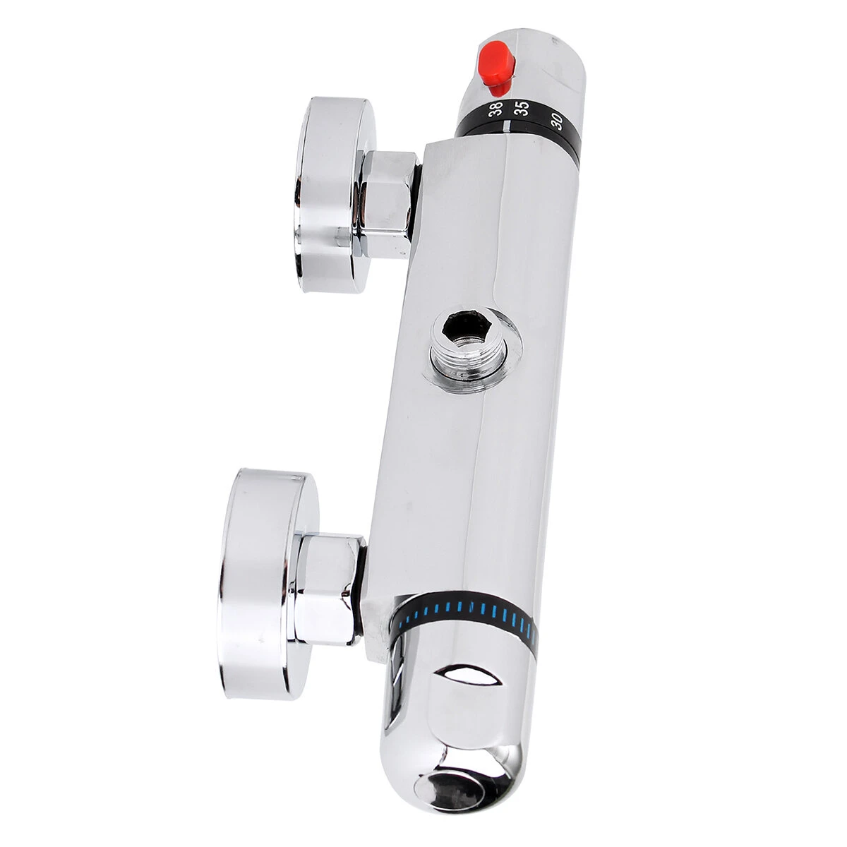 Bathroom Wall-mount Brass Thermostatic Shower Valve Bath Mixer Shower Control Valve Bottom Faucet 3/4" Thread Connector — view 6