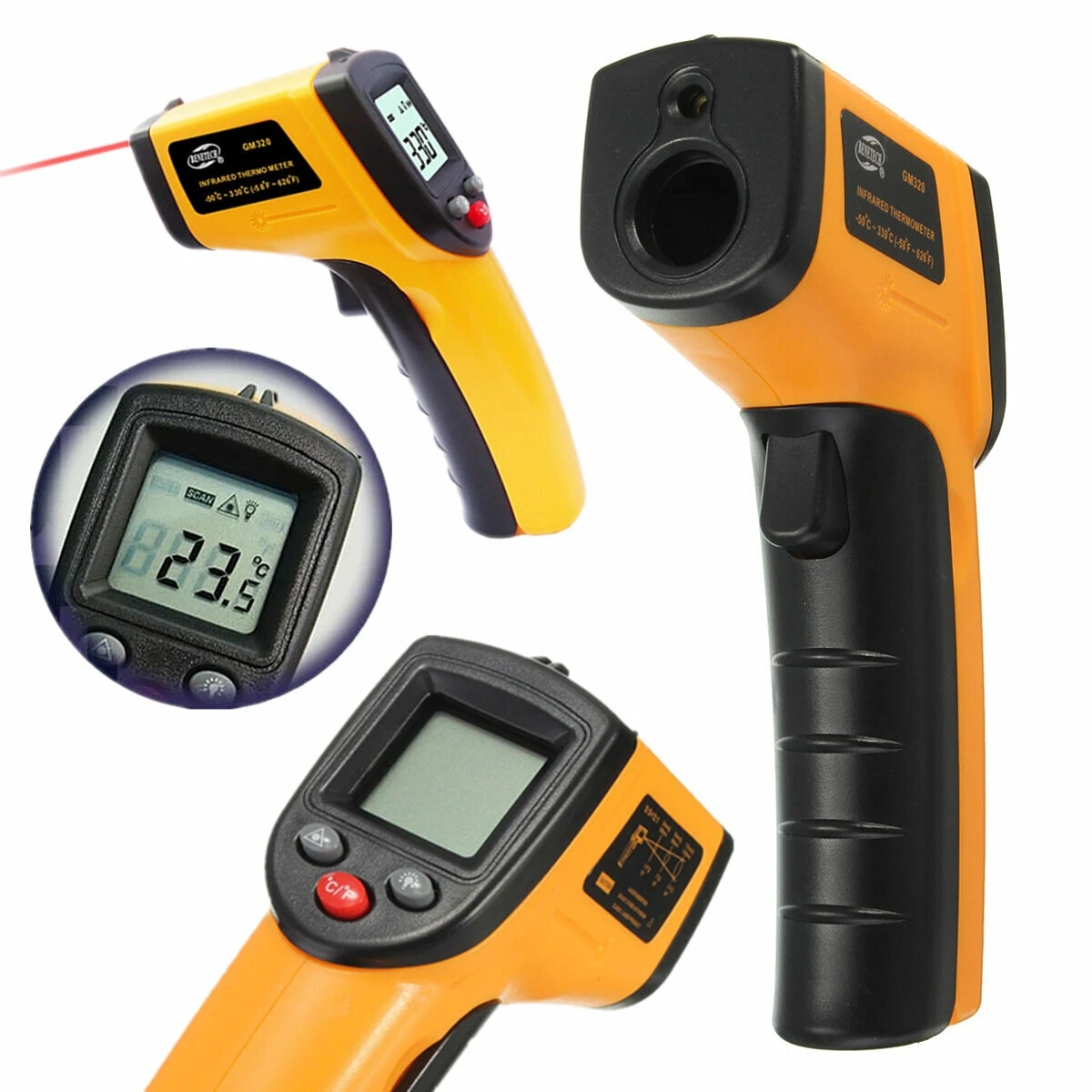 BENETECH GM320 Non Contact Laser LCD Display Digital IR Infrared Thermometer Temperature Meter Gun -50℃ to 330℃ — view 2