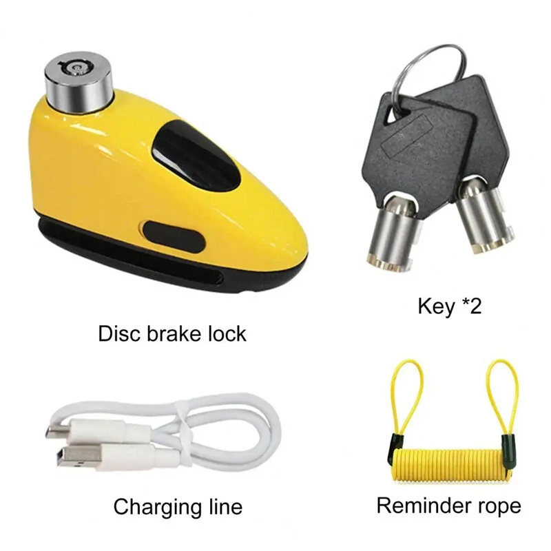 BENGGOU Type-C Charging Bicycle Disc Brake Lock 130dB Loud Alarm Anti-thief Protection Aluminum Alloy Waterproof Reminding Rope Lock for Bike Motorcycle — view 11