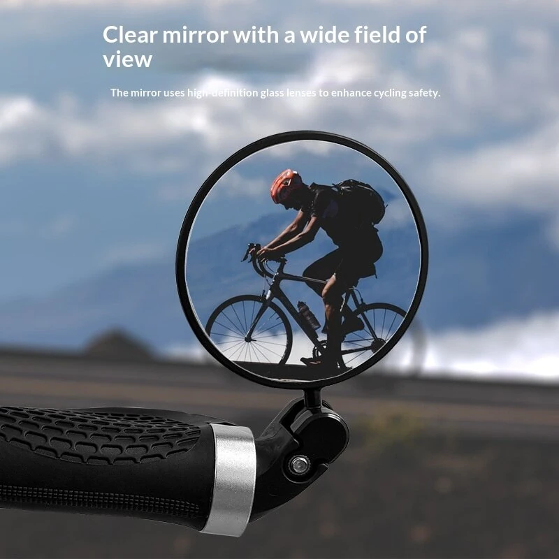 BENGGUO Round Bicycle Rearview Mirror 360° Adjustable Folding HD View Bike Glass Reflective Mirror for 16-22mm Handlebars — view 6