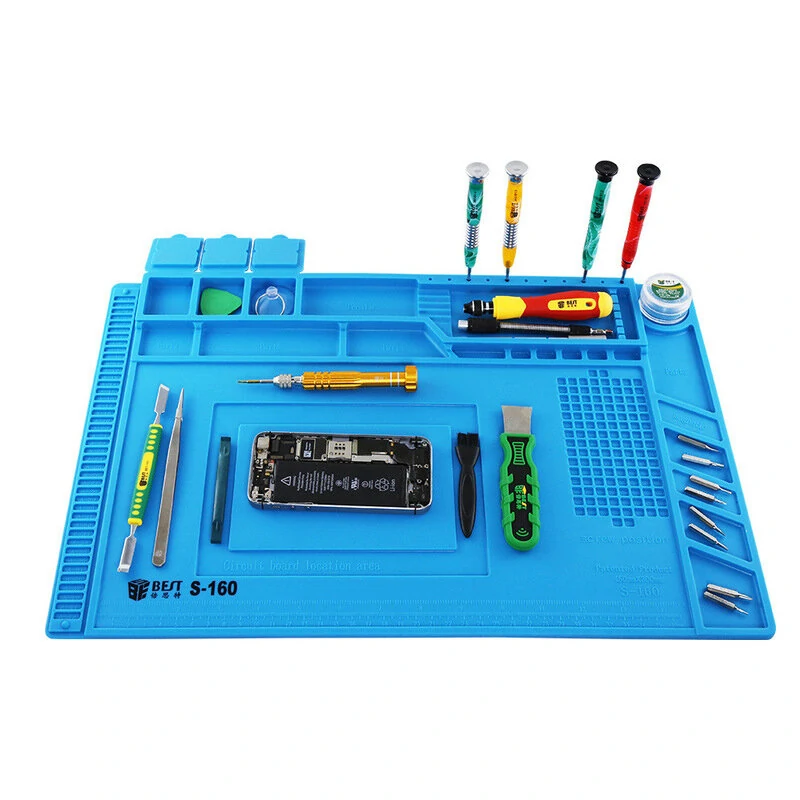 BEST S160 Magnetic Heat Insulation Silicone Pad Desk Mat Maintenance Platform BGA Soldering Repair Station — view 2