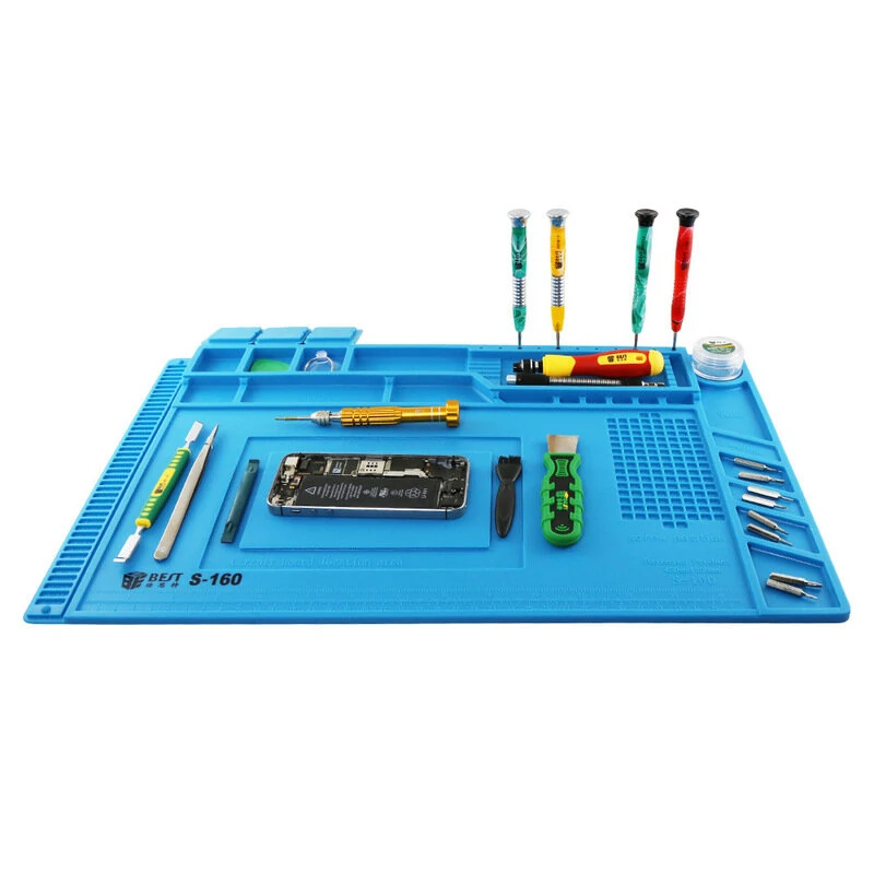 BEST S160 Magnetic Heat Insulation Silicone Pad Desk Mat Maintenance Platform BGA Soldering Repair Station — view 3