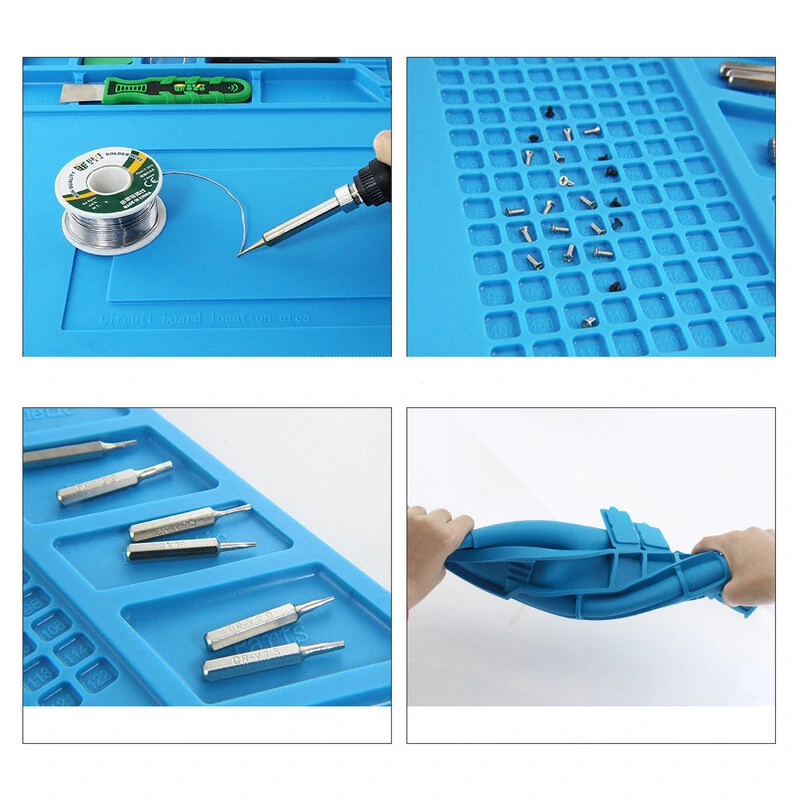 BEST S160 Magnetic Heat Insulation Silicone Pad Desk Mat Maintenance Platform BGA Soldering Repair Station — view 6