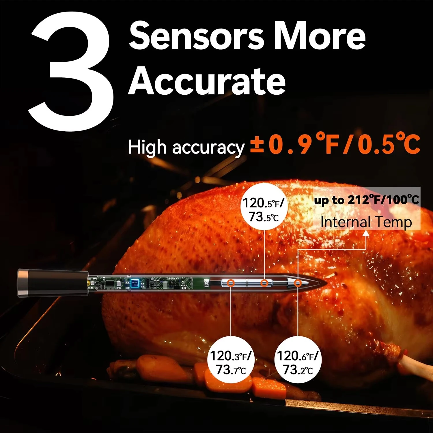 BF-30/BF-40 Wireless Meat Thermometer 328ft Long Range Bluetooth IP67 Waterproof Probes with LCD Booster for Grilling Smoker Oven BBQ — view 4