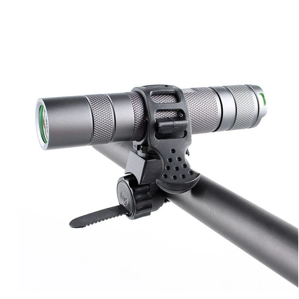 Bicycle Handlebar Light Bracket 360 Degree Rotatable Bike Lamp Holder LED Flashlight Plastic Clip Bike Light Mount Bracket — view 3
