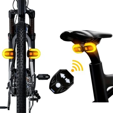 Bicycle Turn Signal Light Wireless Remote Control Bike Taillight USB Rechargeable Bicycle Front Rear Light LED Bike Warning Lamp
